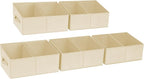 DIMJ Closet Storage Bins, 5 Pack Storage Baskets for Shelves, Foldable Closet Organizer with Handle, Linen Closet Organizers 