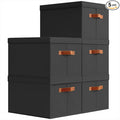 Homsorout Storage Bins with Lids - Large Fabric Closet Bins with Lid, 5 Pack Clothes Organizers and Storage, Collapsible Stac