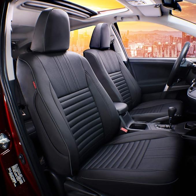 EKR Rav4 Seat Covers Custom Fit for Toyota Rav4 LE(NOT for Hybrid) 2013 2014 2015 2016 2017 2018,Leather Car Seat Cover for T