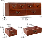 Apothecary Drawers Wooden Storage Box with 6 Drawers Vintage Countertop Wooden Drawers Apothecary Cabinet Library Card Catalo