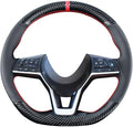 DIY Stitching Carbon Fiber Steering Wheel Cover for Nissan Rogue 2017-2020 / Leaf Kicks 2018-2020 / Altima 2019-2021 / Sentra Versa 2020 2021 15 inches Leather Interior Accessories