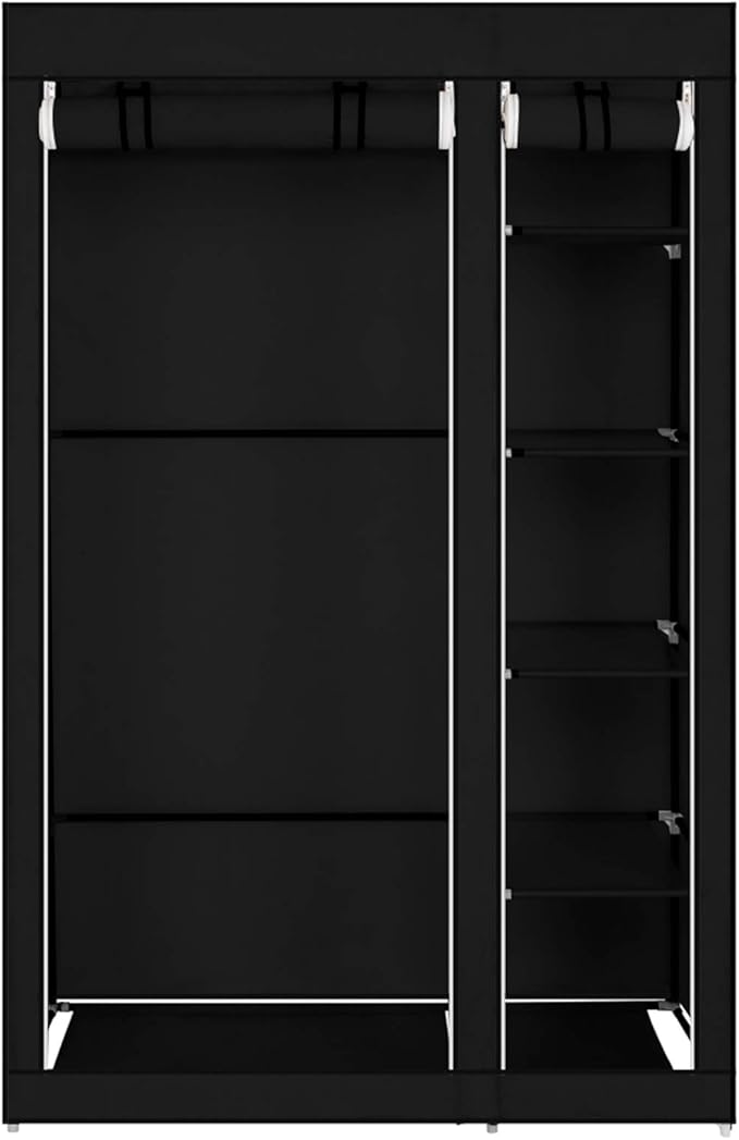 67" Portable Closet Storage Organizer Wardrobe Clothes Rack,Covered Garment Rack,Steel Tube Clothes Storage Organizer,Freesta