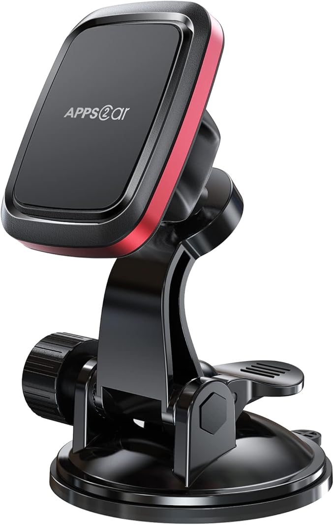 APPS2Car Magnetic Car Phone Mount with Adjustable Arm & 6 Strong Magnets Universal Dashboard Windshield Cell Phone Holder Compatible with All Smartphones