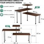 ZHWS Bathroom Counter Organizer for MakeUps, Dresser Table, Kitchen Countertop Organizer Adjustable 3 Tier Corner Shelf with 