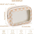 YOPCDJ 3PCS Clear Toiletry Bag,TSA Approved Travel Makeup Pouch with Zipper for Cosmetics and Toiletries，Diaper Bag Organizer