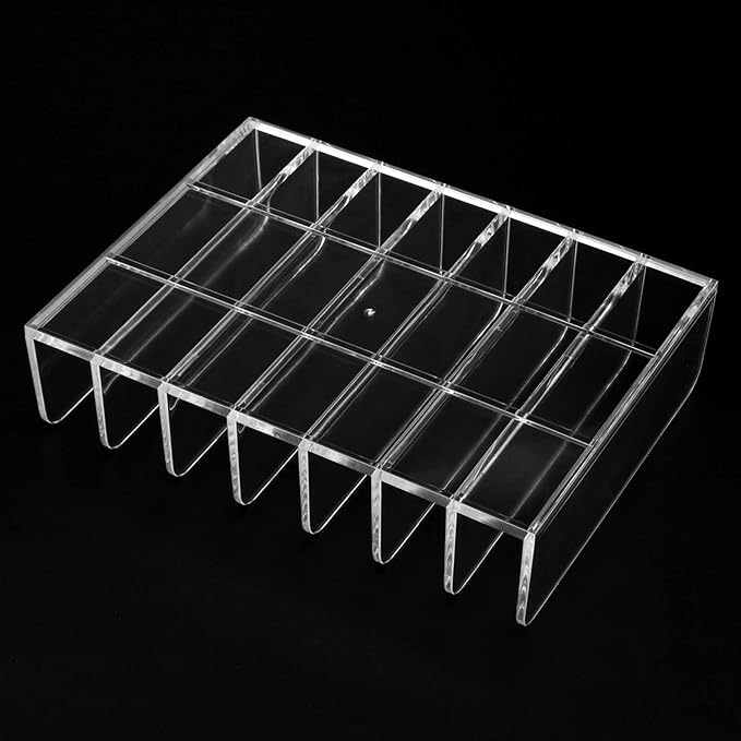 SEUNMUK 4 Pack Acrylic Eyeshadow Makeup Palette Organizer, 7 Section Clear Makeup Palette Holder, Eyeshadow Palette Display S