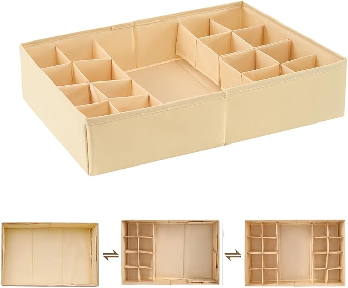 Drawer Organizer Clothes, Adjustable Dividers and Can Change the Size of the Dividers According , Can be Used in the Bedroom,