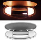 Sun Visor Mirror Cover Compatible with Mini Cooper & Cooper S R55 Clubman 2008-2013/R56 Hatchback 2007-2013/R60 Countryman 2011-2014,1PC Sun Visor Vanity Mirror Replacement for Left/Right,Gray