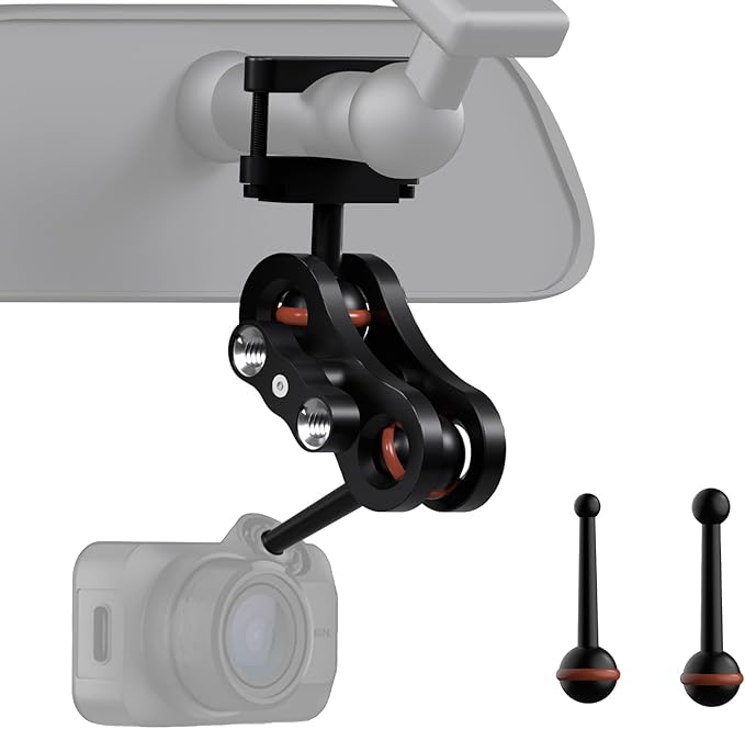 for Garmin Dash Cam Mount,Compatible with Garmin Mini/Mini 2/Mini 3/45/46/47/55/56/57/65W/66W/67W/Tandem/ X110/X210/X310 etc Dash Cam,Aluminum Rearview Mirror Bracket Kit (8.55mm/11mm Ball Heads)