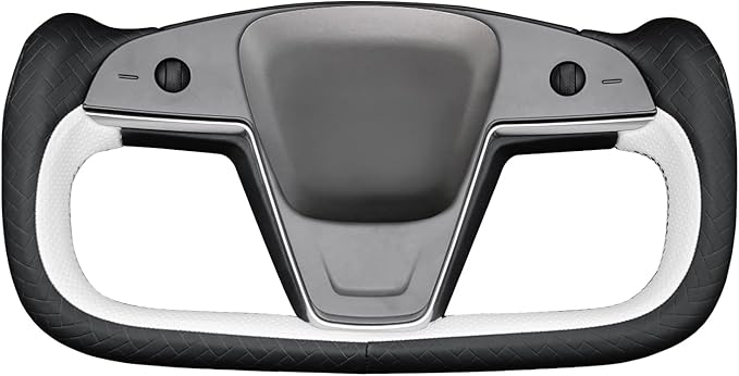 MEWANT Hand Stitched Tesla Model S Yoke Steering Wheel Cover Wrap for Tesla Model S 2021-2023 / Model X 2021-2023 Tesla Yoke Steering Wheel Accessories(3D Style)