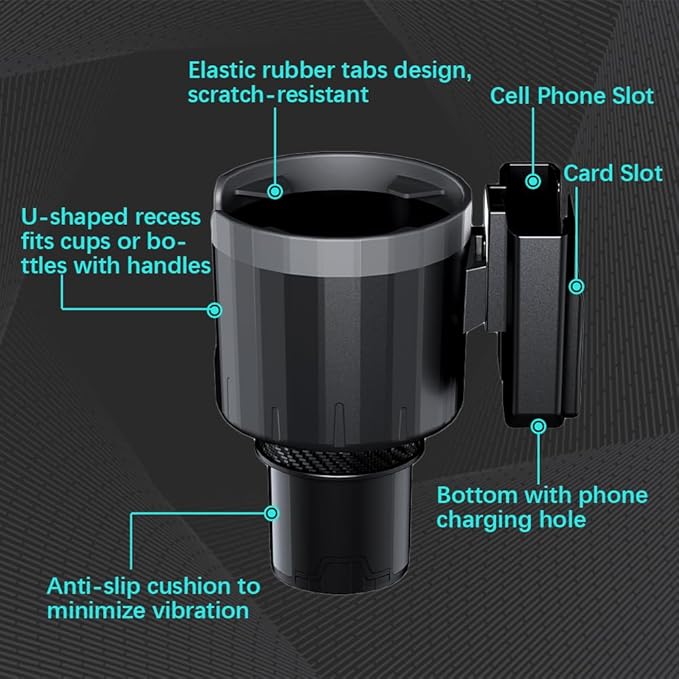 Adjustable Large Cup Holder Adapter, Universal Storage Expander Big Cup Holder Change Organizer for Most Vehicles