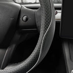 LKWLIKEI Nappa Leather Ultra-Thin Steering Wheel Cover, for Tesla Model 3/Y Steering Wheel Cover, Non-Slip Design and Interio
