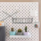 Ciieeo Wire Hanging Basket 12.4 Inch Multi-Purpose Grid Wall Storage Organizer Metal Hanging Basket for Kitchen Garage Worksh
