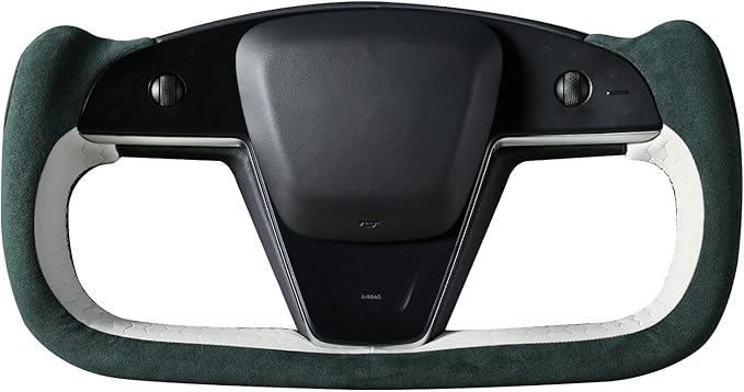 MEWANT Hand Stitched Tesla Model S Yoke Steering Wheel Cover Wrap for Tesla Model S 2021-2023 / Model X 2021-2023 Tesla Yoke Steering Wheel Accessories(3D Style)