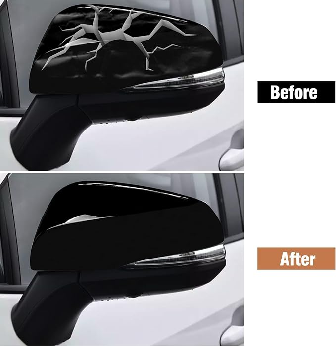 Moonlinks Compatible with Toyota RAV4 2019 2020 2021 2022 2023 2024 Left Side Mirror Cover Replacement, Glossy Black Exterior Left Driver Side Door Rearview Mirror Cap Trim for RAV4 LH