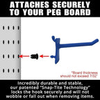 PegPro™ 2" Straight Hooks for 1/4" Pegboards - Secure Plastic Hooks for Your Wall Organizer - for Craft Storage, Garage, Kitc