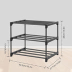 HITHIM 3-Tier Small Shoe Racks, Narrow Shoe Rack for 5-6 Pairs Shoe Storage,Kids Shoe Racks for Small Place,Lightweight Stack
