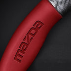 Customized Steering Wheel Cover Compatible with Mazda, Nappa Leather & Carbon Fiber Design Car Steering Wheel Cover, with Coasters and 3-in-1 USB Fast Charging Cable (Red)