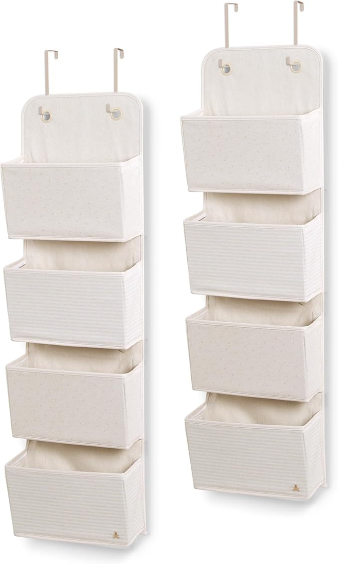Delta Children GAP babyGap 2-Pack Over the Door Storage Organizer with 4 Pockets, Tan