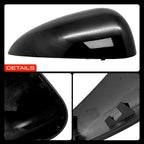 A-Premium Passenger Side Rearview Mirror Cover Cap - Compatible with Chevrolet Sonic 2012-2020 - Smooth Black, Without Turn Signal Hole