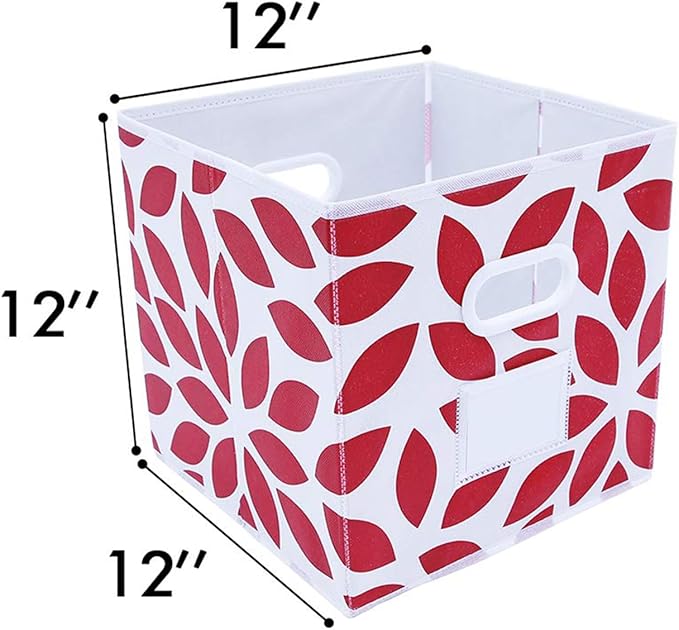 MAX Houser Fabric Storage Bins Cubes Baskets Containers with Dual Plastic Handles for Home Closet Bedroom Drawers Organizers,