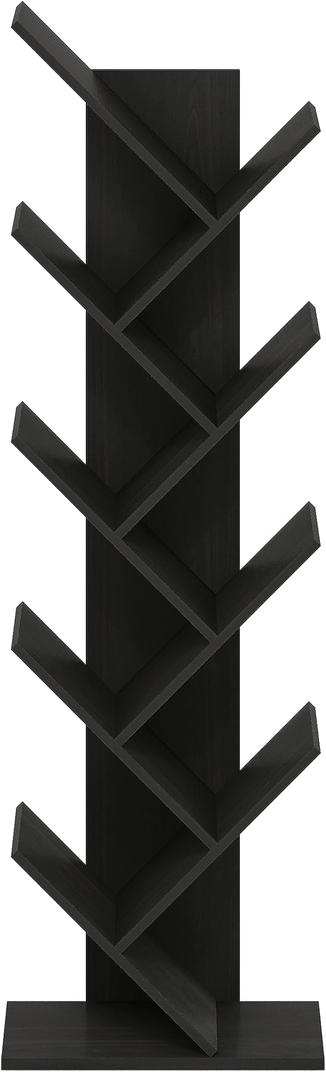 Furinno TREE Book Shelf, 9-Tier Bookshelf, Tree Bookcase with Angled Open Shelf, 8.4 x 15.7 x 50.9, for Room Decor, for Livin