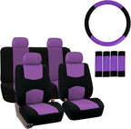 FH Group Flat Cloth Car Seat Covers Purple/Black
