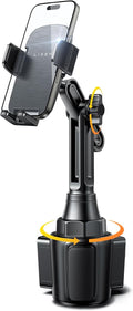 LISEN Upgraded Version Cup Holder Phone Holder 360° Adjustable Long Neck Car Phone Mount Golf Cart Phone Holder, Truck Jeep Accessories for iPhone 17 Air Pro Samsung Google and All 4-7'' Phone