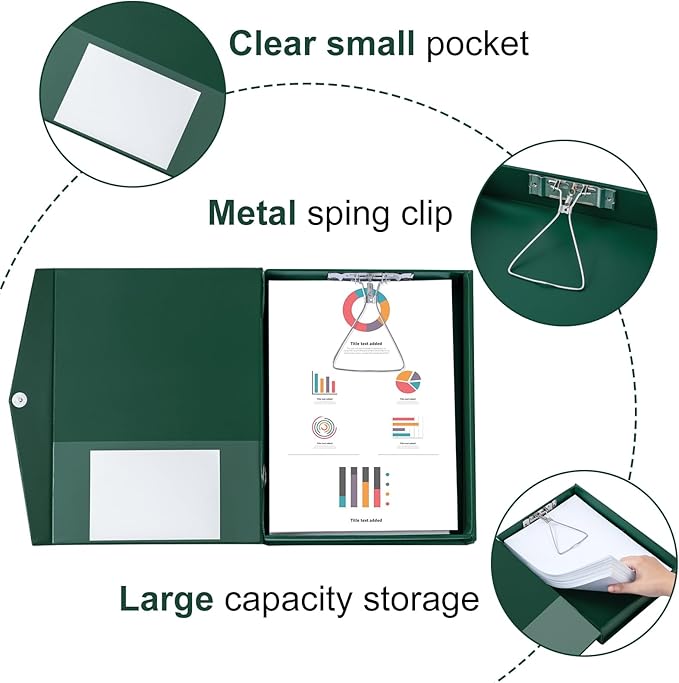 Storage File Boxes A4, 6 Pack Foldable File Box with Clip, 50mm Spine, Plastic Archives Cases with Magnetic Closure, Document