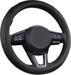 West Llama Car Steering Wheel Cover for Mazda 3,5,6,CX-3,CX-5,CX-30,CX-50,CX9,CX-9,MX-5 Miata,CX-7,RX-8,14.5-15 inches(Black-