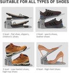 NVGSN Shoe Slots Organizer 20 Pack - Shoe Stackers for a Pair of Shoes, Shoe Storage Shoe Space Savers 50%, 4 Levels Adjustab