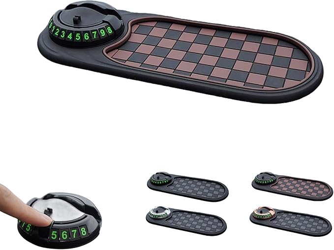 S-SNAIL-OO Multifunction Car Anti-Slip Mat, Multifunction Car Dashboard Mobile Phone Holder with Temporary Parking Number Pad
