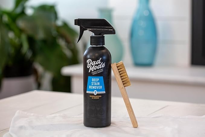 DadMode 7-Enzyme Laundry Stain & Odor Destroyer with Stain Remover Brush – Deep Cleaner for Extreme Clothing Messes Powered b