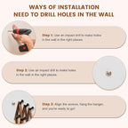 Accordion Wall Hanger, Wood Expandable Wall Mounted Hanger with 10 Hooks for Coats,Hats,Coffee Mug Ect,2 Packs Included,20 Pe