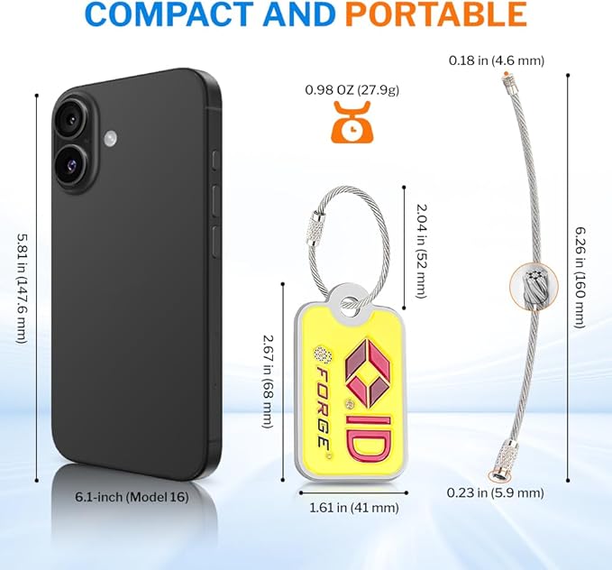 Forge Lost and Found Luggage Tags, Global Luggage Tracking Tag, WorldTracer Compatible, Travel Sentry Powered Baggage ID Syst