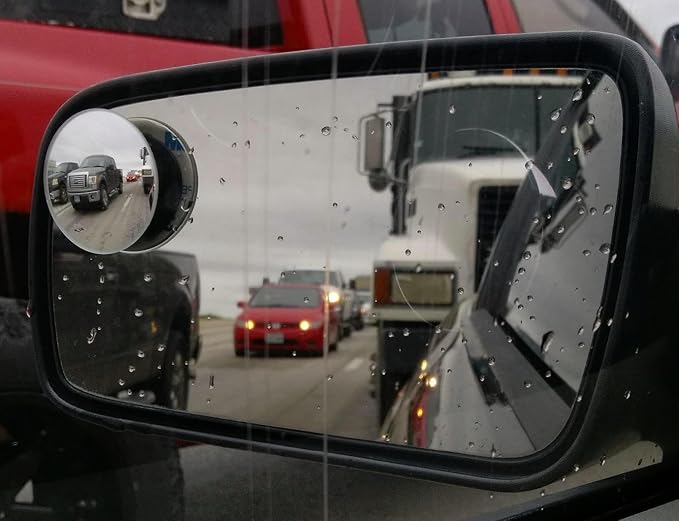 Ampper 2" Round Blind Spot Mirrors, Adjustabe HD Glass Convex Wide Angle Rear View Car SUV Universal Fit Stick-On Lens, Pack of 4