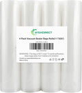 Vacuum Sealer Bags Rolls Compatible with FoodSaver 4-Pack 11" x 25' Vacuum Seal Rolls Fit Inside Machine Double-Side Embossed