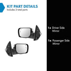 TRQ Driver and Passenger Side Mirror Assembly Set Power Heated Memory Turn Signal Puddle Light Foldaway Chrome Compatible wit