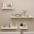 Radiator Cover Shelf, Long White Floating Shelves Wood Shelving Wall Mounted for Living Room Bedroom Kitchen Bathroom Office 