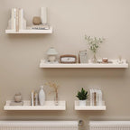 Radiator Cover Shelf, Long White Floating Shelves Wood Shelving Wall Mounted for Living Room Bedroom Kitchen Bathroom Office 