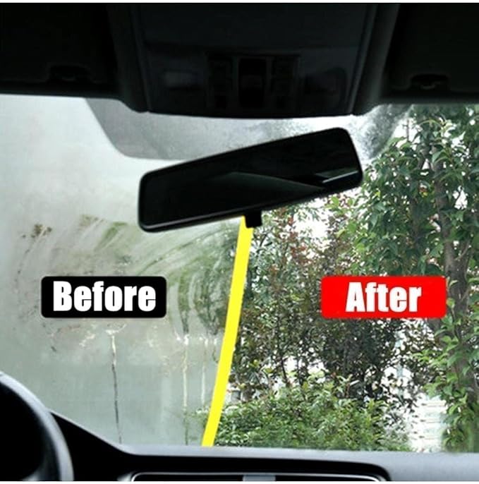 Luvio Car Glass Oil Film Remover with Cleaning Brush and Anti Fog Spray, Hydrophobic Rain Repellent for Windshield, Long Last