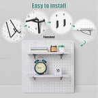 Qunclay 8 Pack Pegboard Shelf Set Wooden Shelves with Metal Brackets Hook Wall Pegboard Shelving Heavy Duty Accessories for C