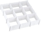 MUKCHAP 72 Pieces DIY Plastic Grid Drawer Organizer, 12.6 Inch Plastic Grid Drawer Dividers, Plastic Adjustable Drawer Divide