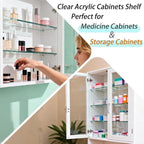 Yunguzi 2 PCS 13 Inch Acrylic Medicine Cabinet Shelves – Clear Replacement Cabinet Shelf for Bathroom, Kitchen, Living Room, 