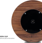 14 Inches Black Walnut Wood Lazy Susan Tray, Solid Wooden Round Kitchen Turntable Rotating Tray