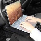 Steering Wheel Desk, Auto Car Steering Wheel Tray for Laptop, Food, Drink, Black ABS Material