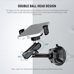 NEEWER Phone Holder for Your Car, 360° Rotating Vacuum Suction Cup Metal Cell Phone Mount Extended Magic Arm Compatible with iPhone Samsung for Windshield Skylight Navigation Video Recording, PA137