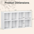 YESHOMY 8 Cube Bookcase, Open Frame 2-Tier Book Shelf, Bookshelf Storage Organizer with Adjustable Shelves for Organization, 