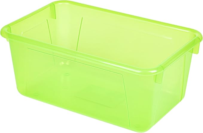 Storex Small Cubby Bin, 12.2 x 7.8 x 5.1 Inches, Candy Green, 5-Pack (62477U05C)
