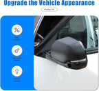 2PCS Side Door Mirror Cover for Toyota Tundra 2022-2025/ Sequoia 2023-2025, Car Exterior Rear View Mirror Housing Protector Cover Cap Self-adhesive Accessories ABS (with turn signal lights)